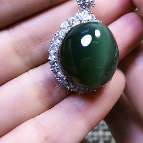 和田玉银S925镶嵌戒指