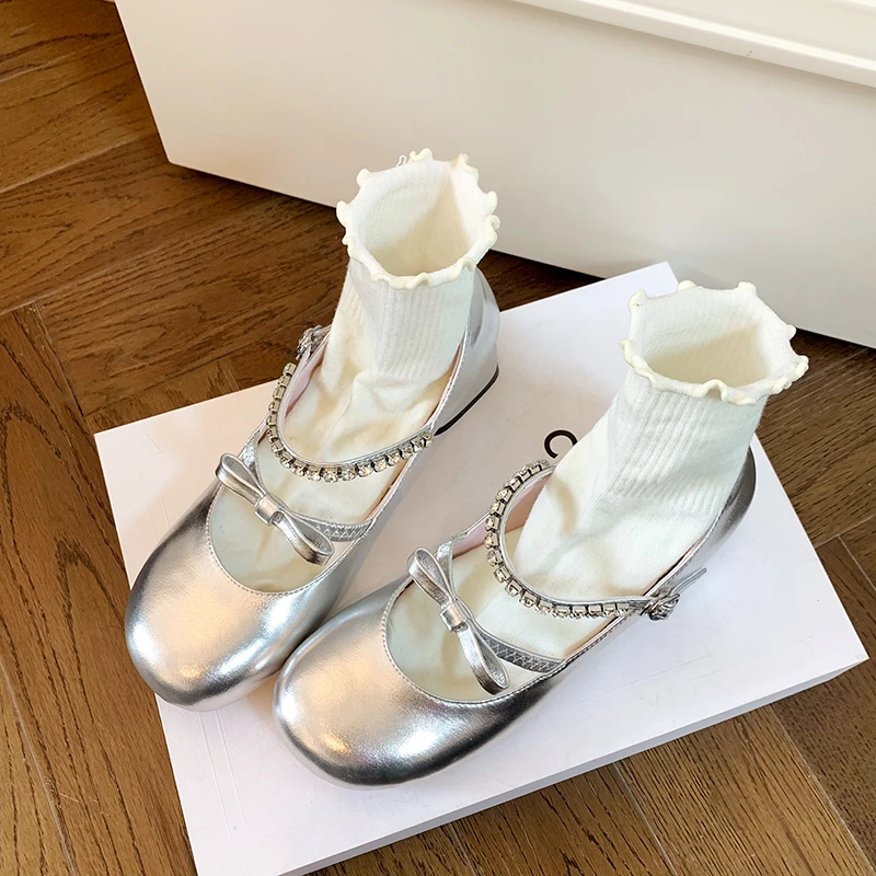 KL2708/5cm羊漆皮/牛皮皮鞋高跟玛丽珍鞋蝴蝶结粗跟单鞋一字扣