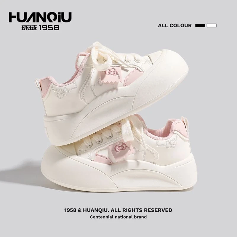 环球小白鞋女款秋冬新款潮流厚底女鞋百搭卡通学生个性爆款女鞋