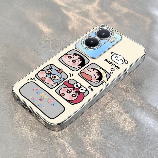 四宫格小新适用ViVOY35手机保护壳新款vivo保护套Y35＋电镀透明镜