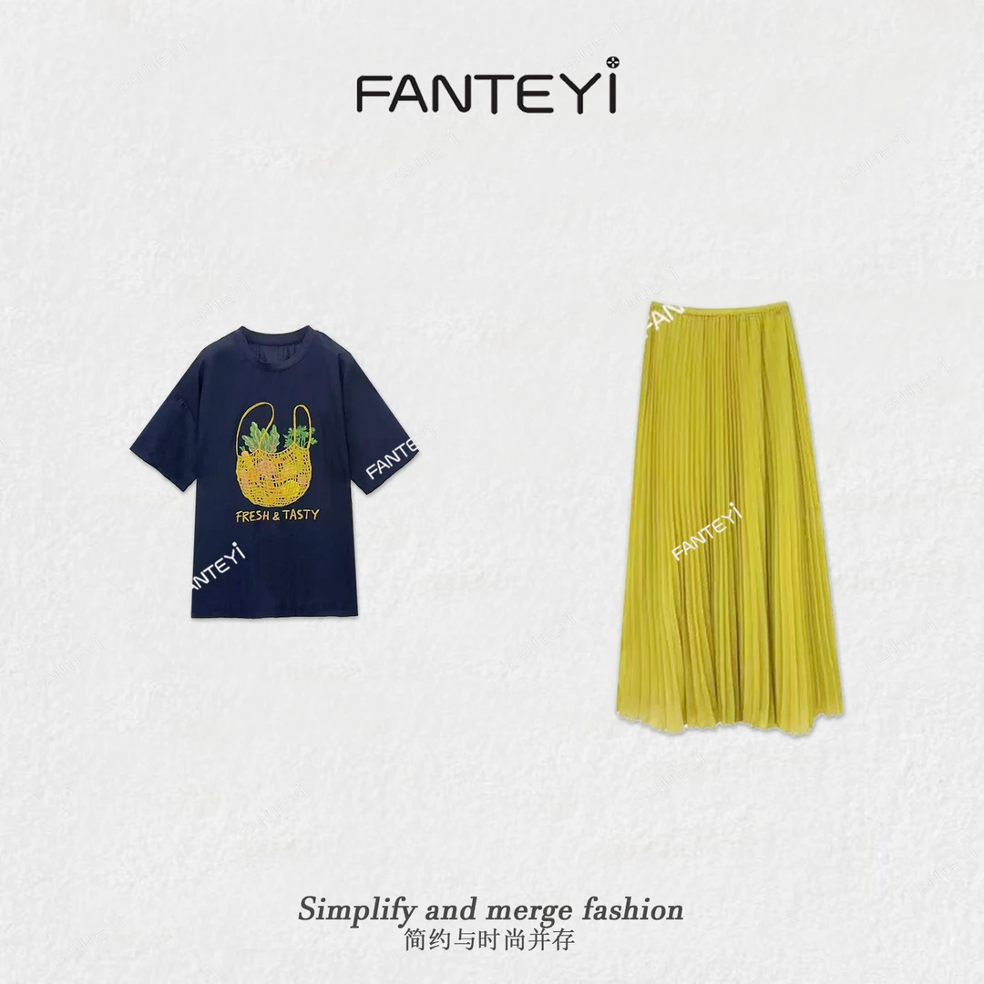 范特依-544/547夏款轻奢时尚气质上衣T恤套装6870
