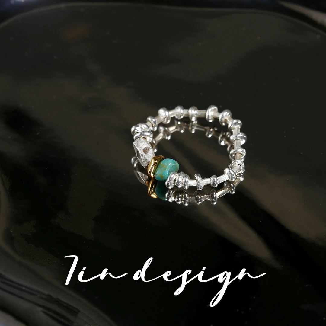 925银戒指 7in复古店【天青】原创小众设计复古手作925男女同款戒指