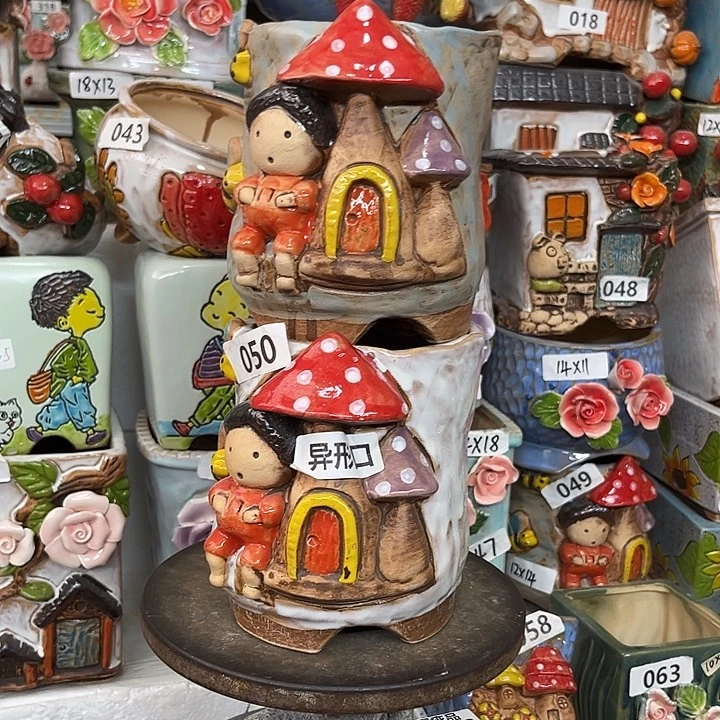 紫砂花盆粗陶材质多肉花盆