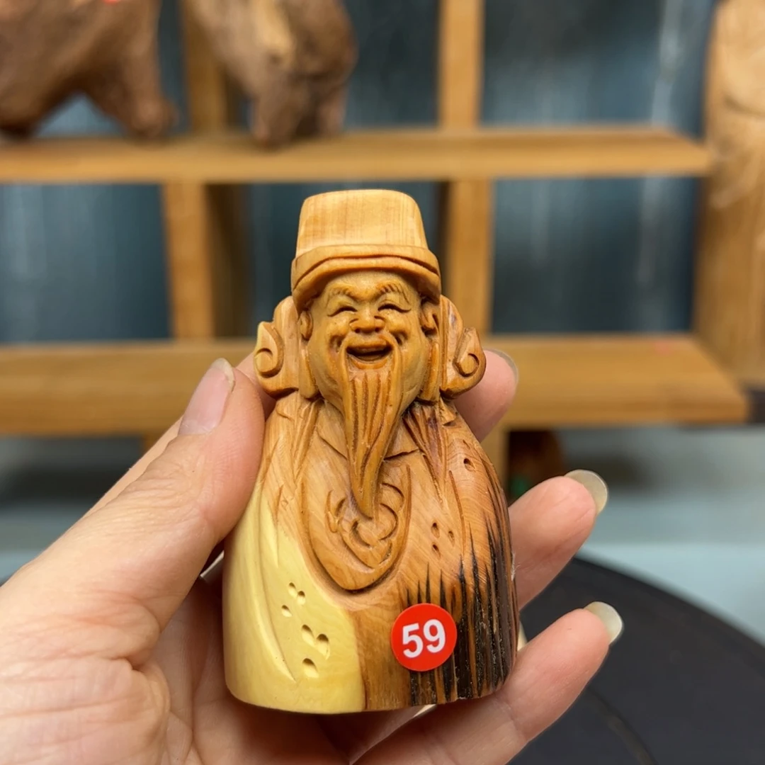 明***计木崖柏木摆件手把件