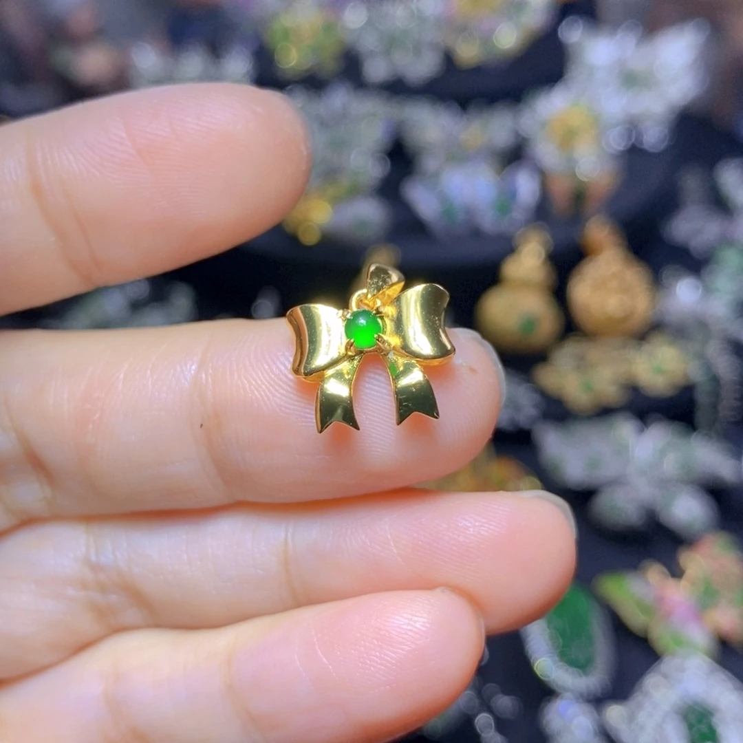 翡翠银S925镶嵌套链天然翡翠