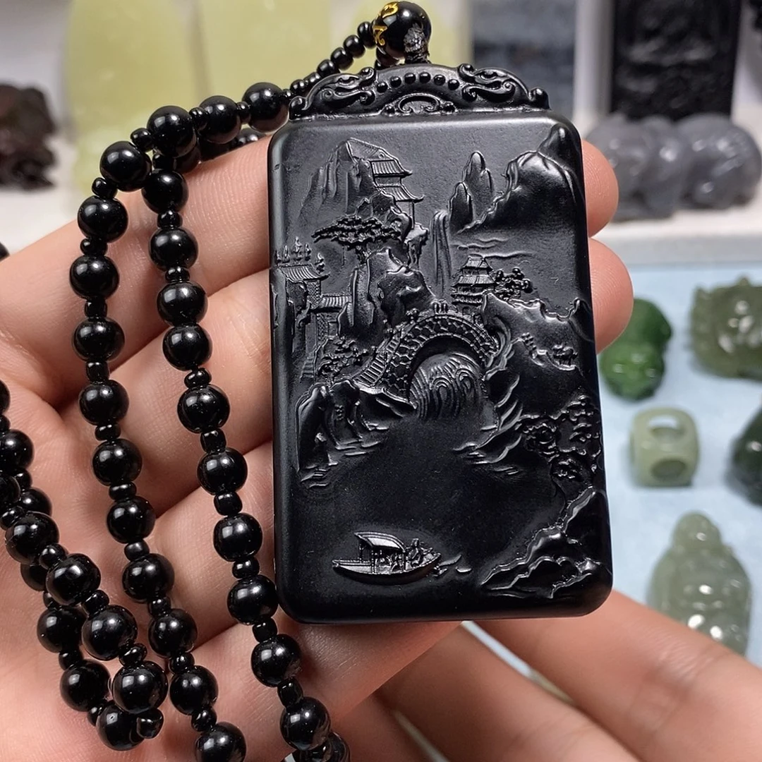 和田玉（墨玉）未镶嵌挂件