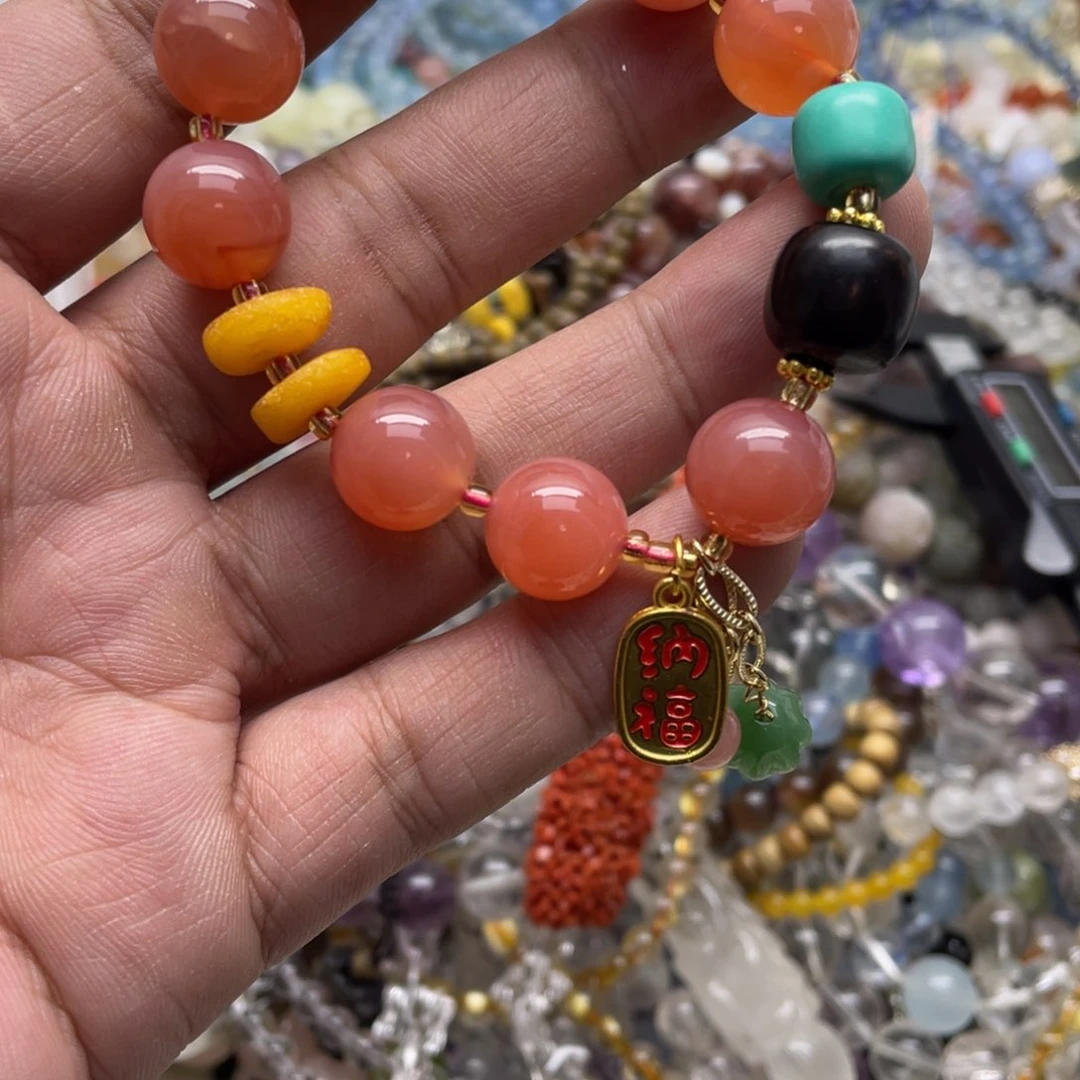 银S925镶嵌手链烟晶