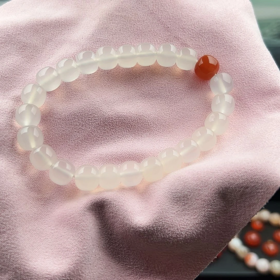 玛瑙/玉髓未镶嵌手串卡9+荔枝冻手串