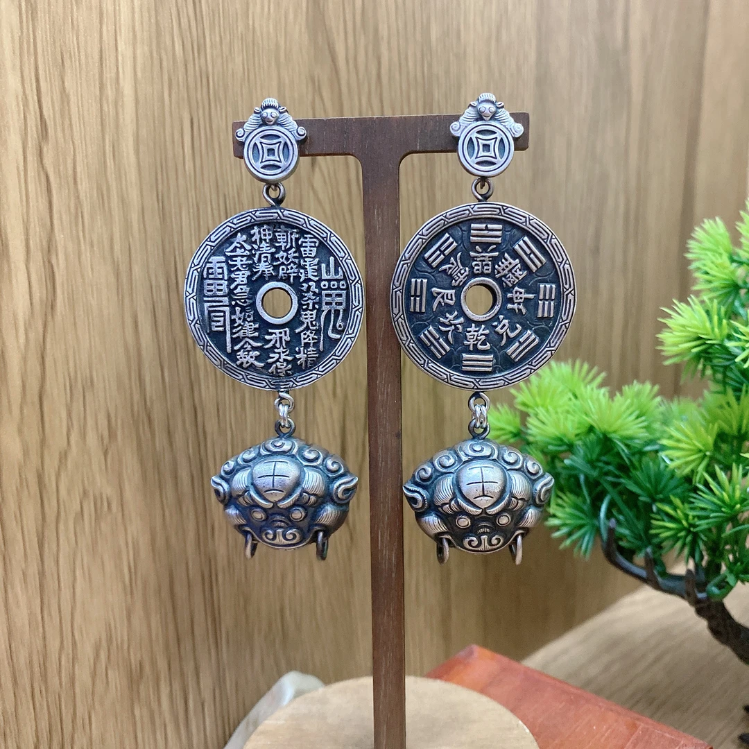 足银耳饰 手工银耳饰一对复古