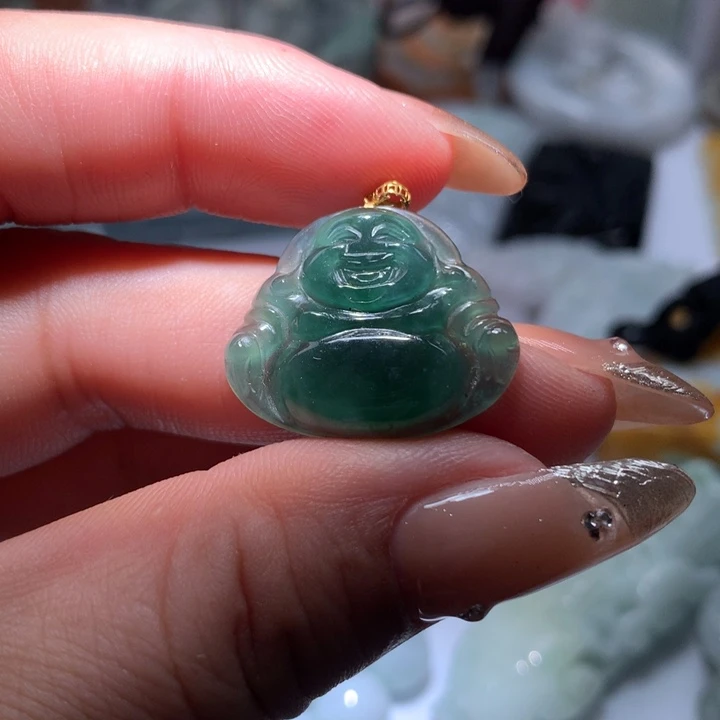 翡翠未镶嵌颈饰保真天然A货翡翠