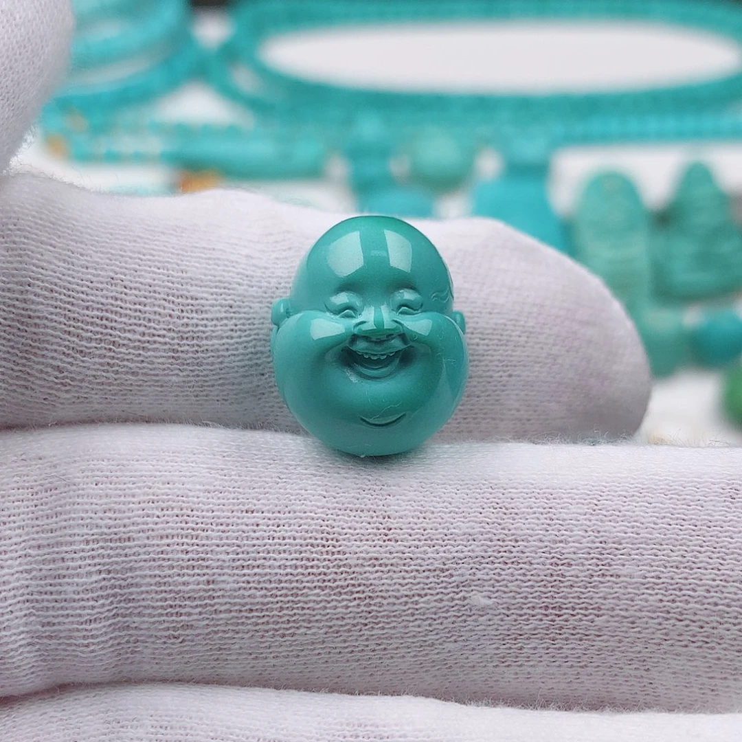 绿松石未镶嵌弥勒佛3.87克