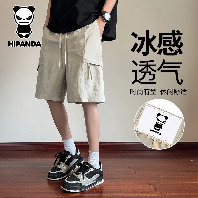 HiPanda你好熊猫夏季休闲短裤男士薄款宽松百搭美式潮牌五分裤子