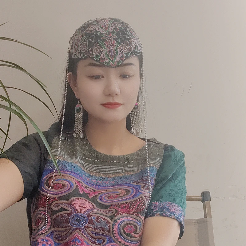 扶茶原创设计-民族风老绣发箍帽150