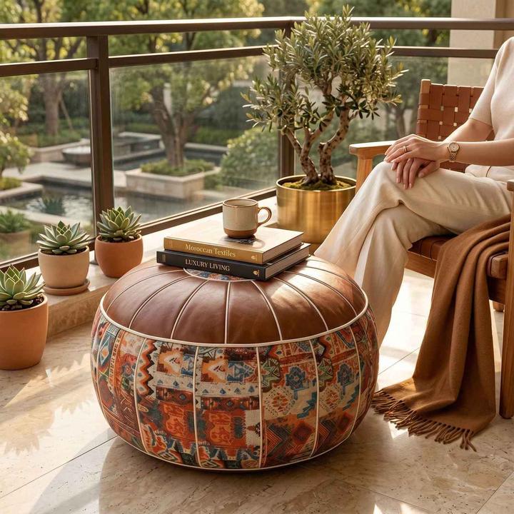 轻奢欧式风午后休息脚踩凳坐墩皮墩墩客厅衣服换季收纳箱沙发坐墩