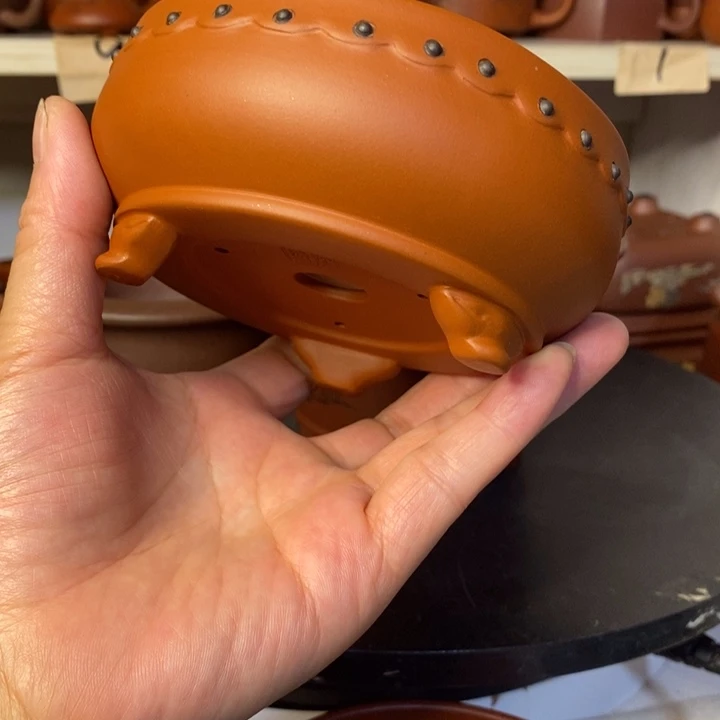 紫砂紫砂花盆手工艺制作姐***哈