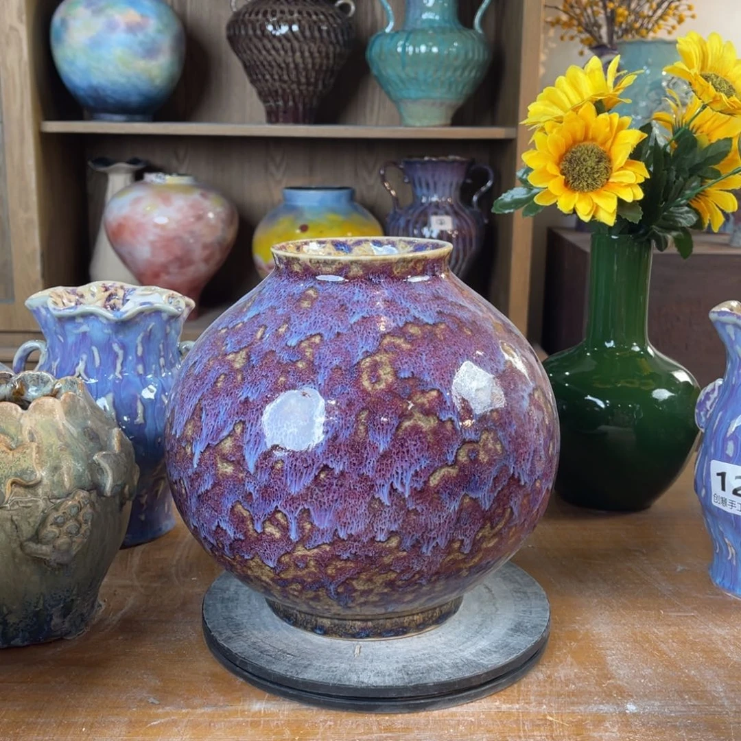 摆件陶瓷花瓶高21口径8.5