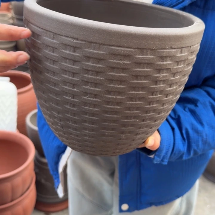 紫砂花盆口24高20宜兴紫砂