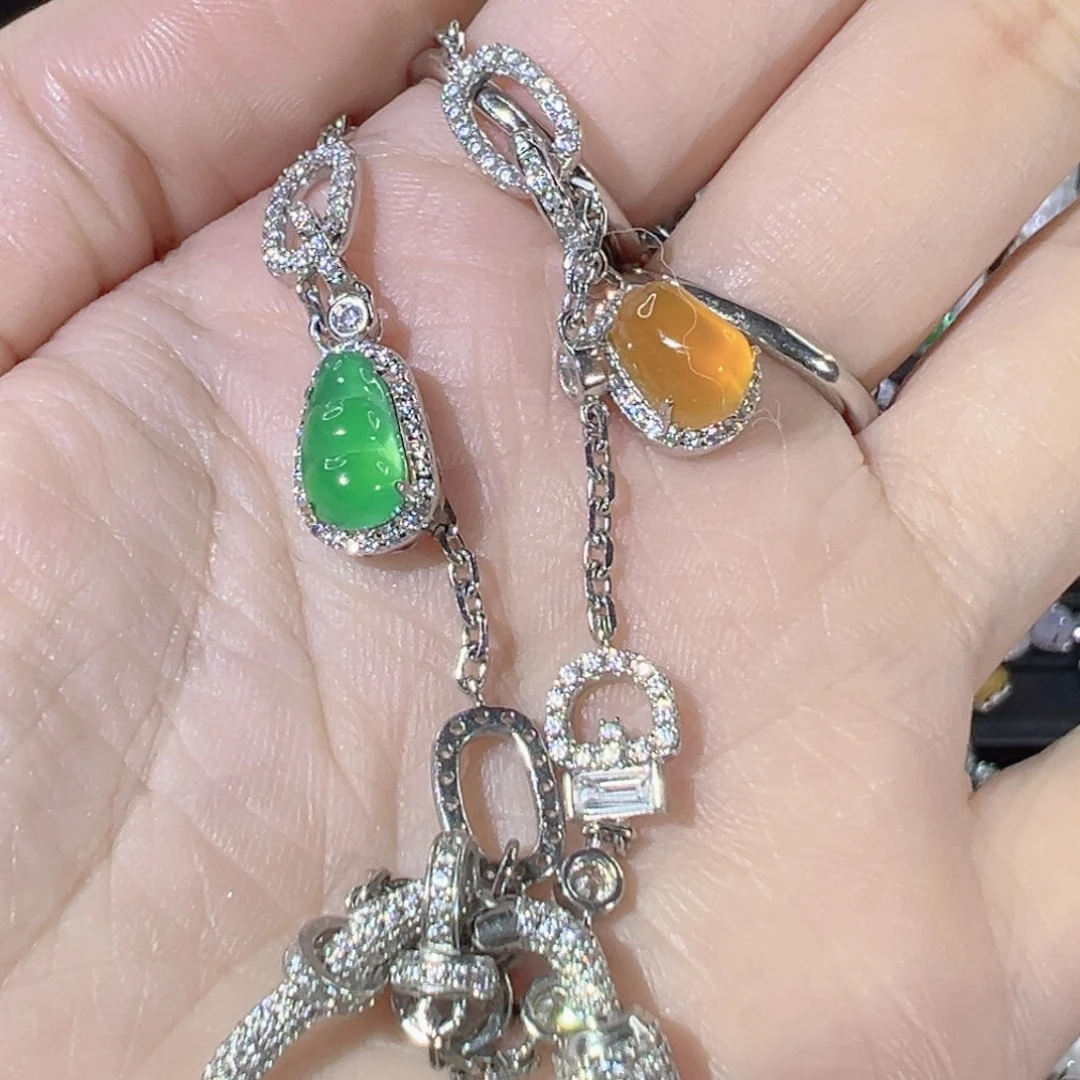 玛瑙/玉髓银S925镶嵌颈饰