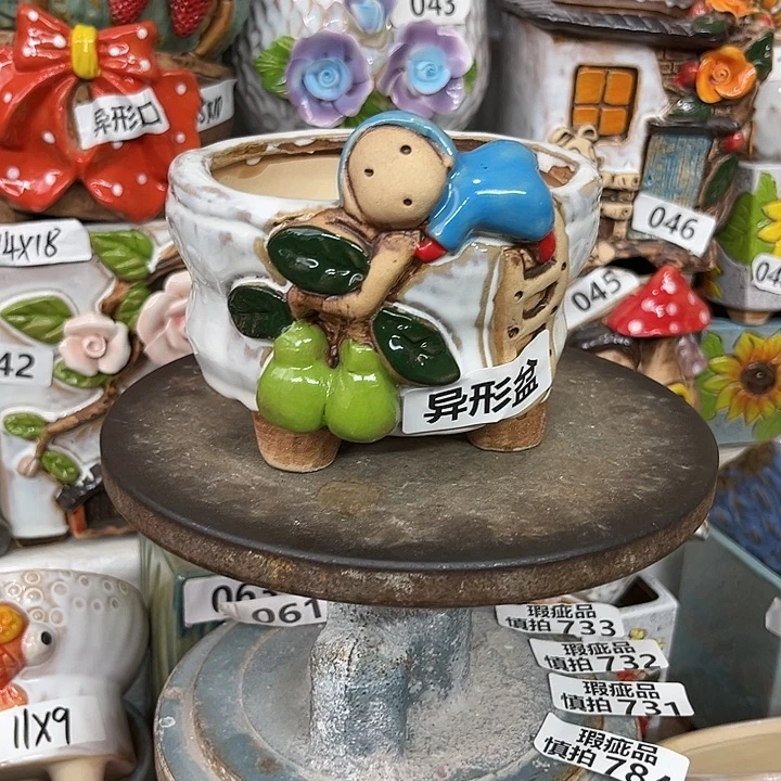紫砂花盆粗陶材质多肉花盆