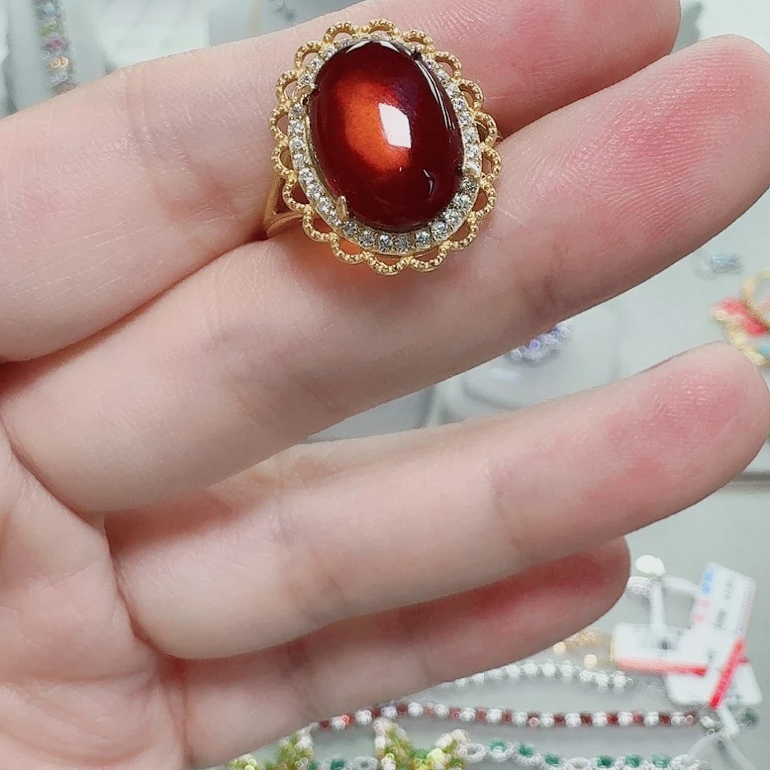 925银合成碳硅石戒指