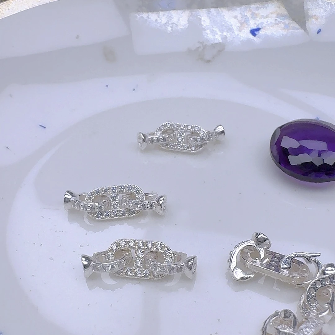 银S925镶嵌紫晶颈饰紫水晶925镶嵌76