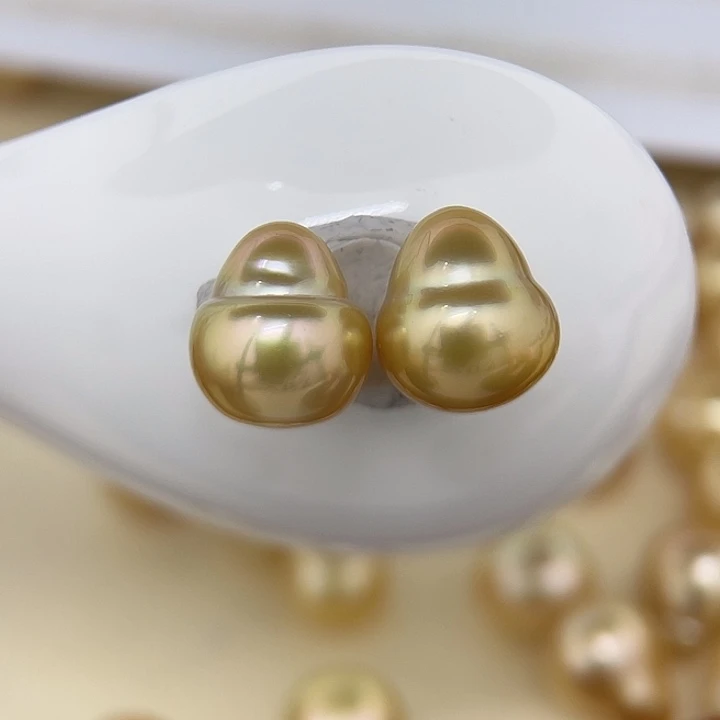 海水珍珠未镶嵌颈饰12-13mm 金珠 毛衣链H8