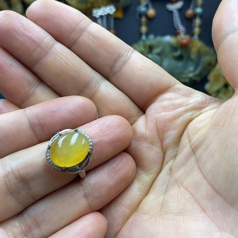 【闪购商品】蛇纹石玉未镶嵌戒指1****6
