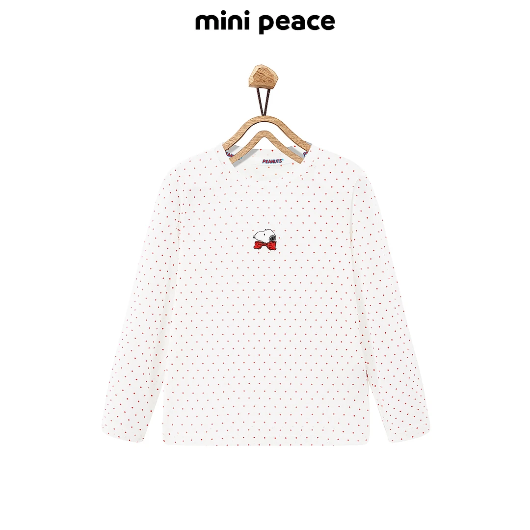 【专柜同款】MINIPEACE×史努比联名女童长袖T恤波点夏装打底衫新