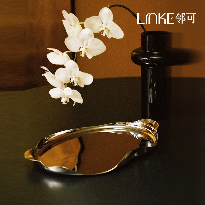 LINKE邻可 · 不锈钢异形托盘 客厅轻奢设计感加厚不规则托盘ins风