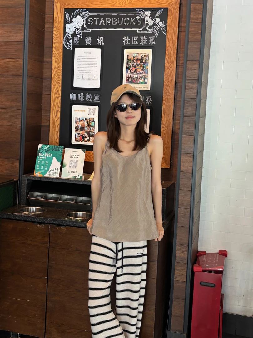 WIWH褐色吊带背心