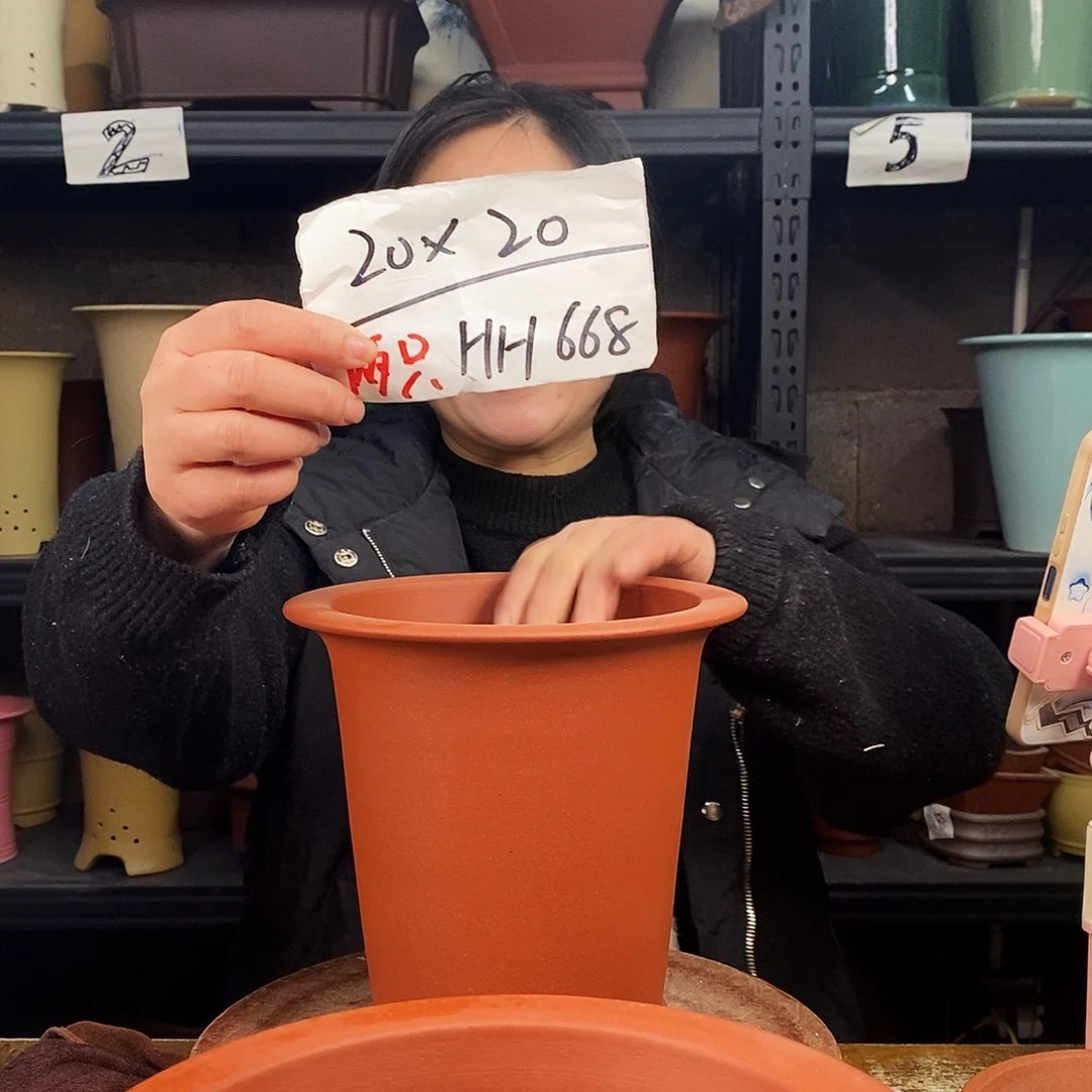 紫砂一只花盆货号HH668