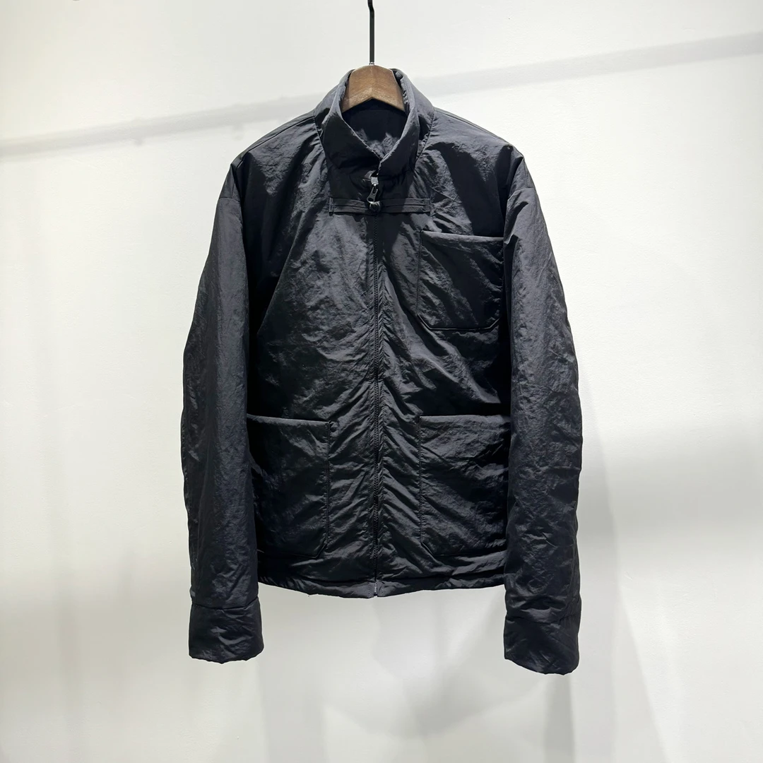 羽绒服男款时尚新中式立领多口袋潮牌INS男士休闲宽松黑色外套