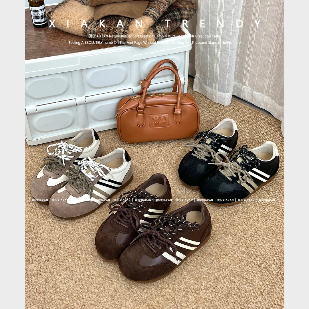 「珍姐」夏侃XIAKAN内增高4cm小众复古时尚德训鞋女秋冬百搭休闲鞋
