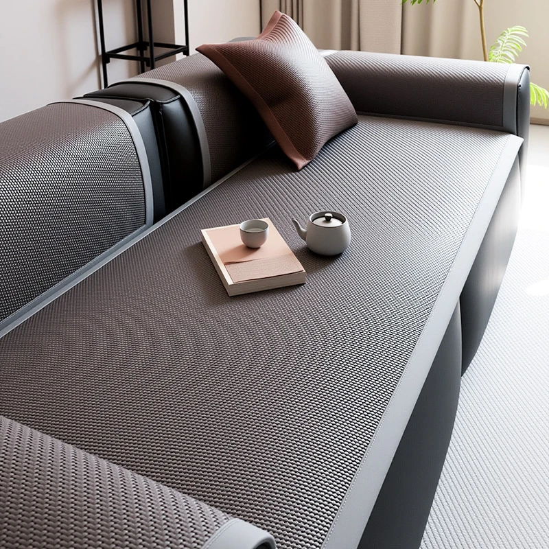 2025新款冰藤席沙发垫轻奢高级感防滑沙发凉席垫直排一片式坐垫子