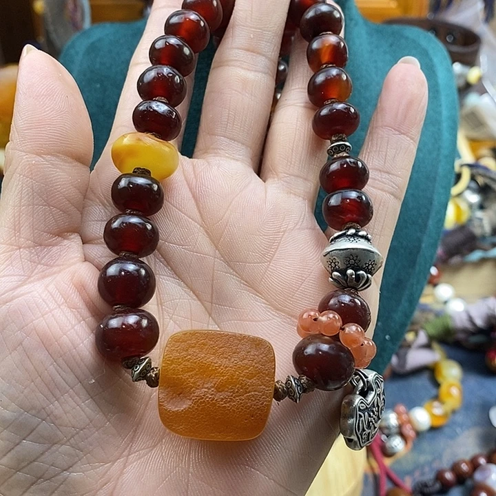 蜜蜡未镶嵌项链项链