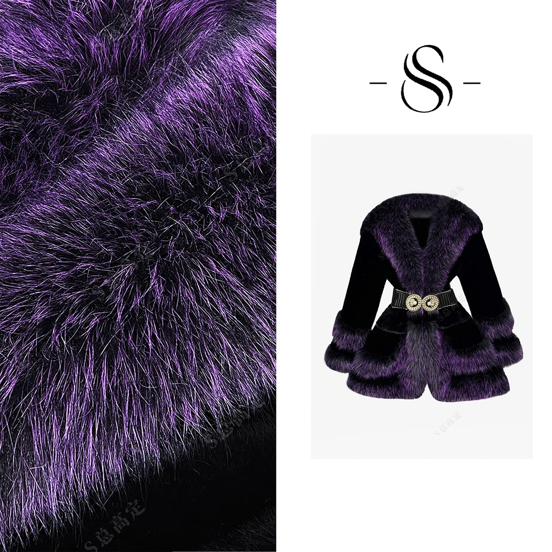 NIMOSHI【倩倩】冬季INS风黑紫微喇下摆显瘦气质百搭短外套女D0362