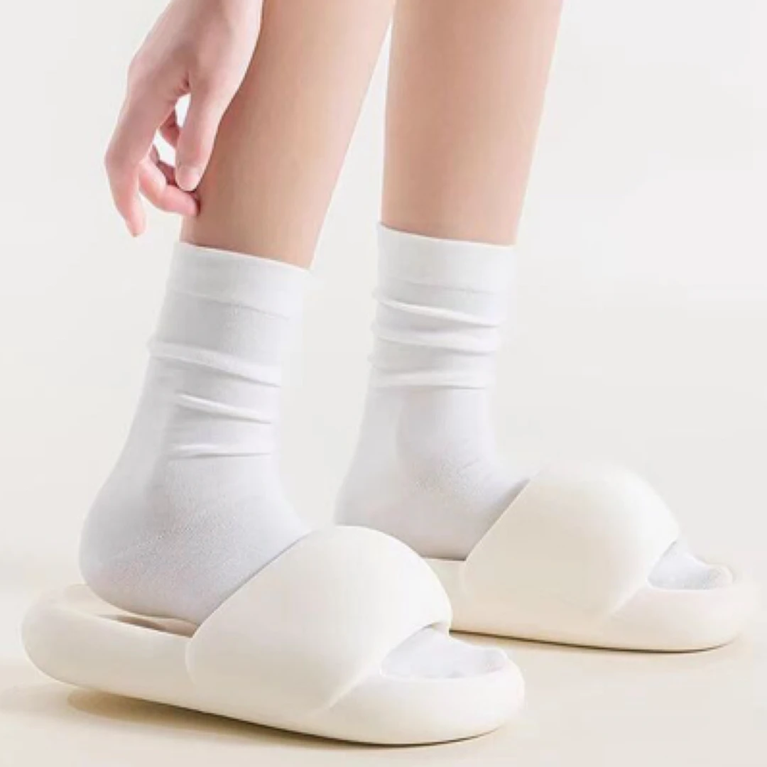 【居家系列】 棉袜 女士夏季薄款月子堆堆中筒袜