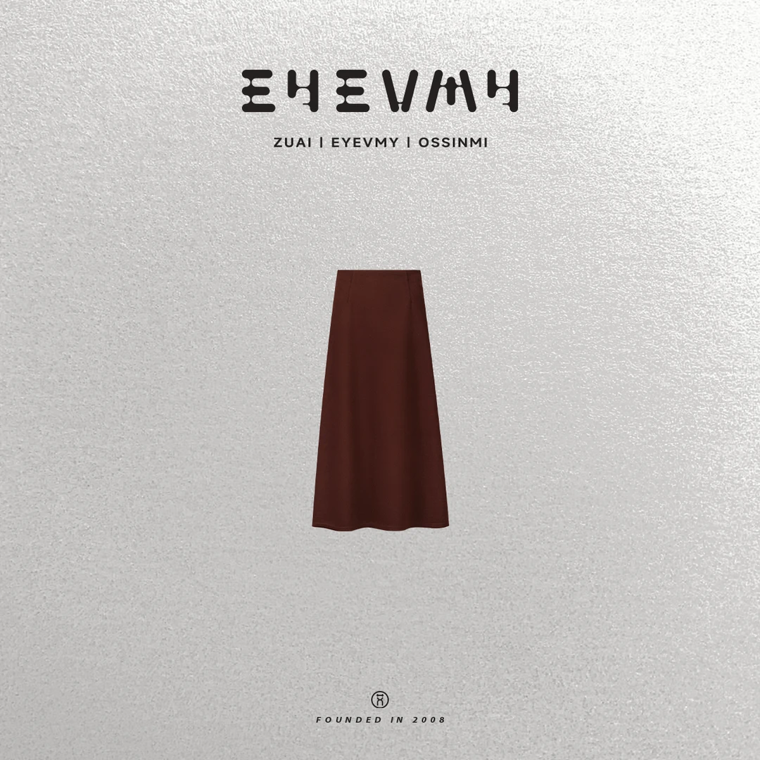 【醋酸羊绒半身裙】气质优雅极简收腰A字裙摆长款半裙WT44RSY046