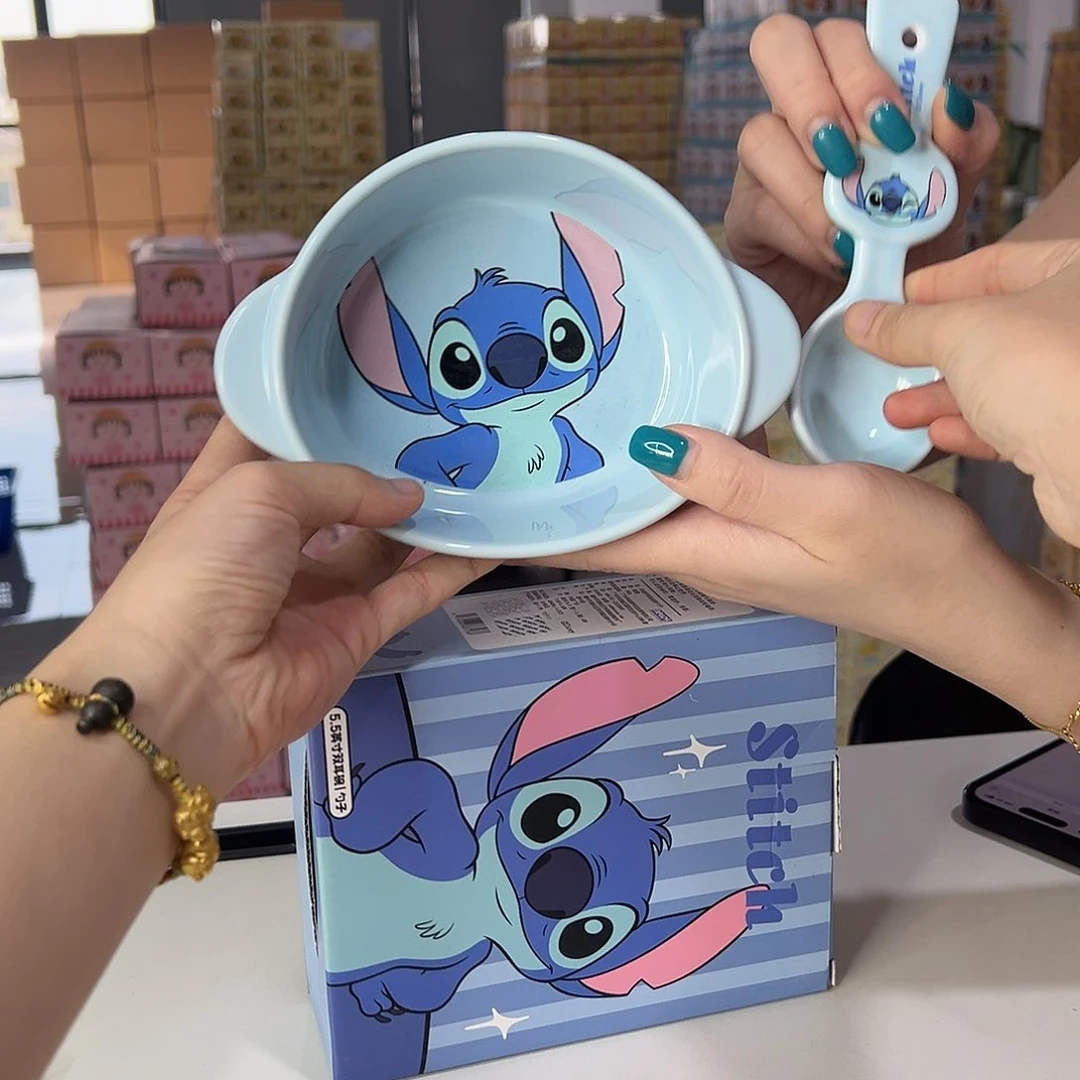 瓷史迪仔双耳沙拉碗