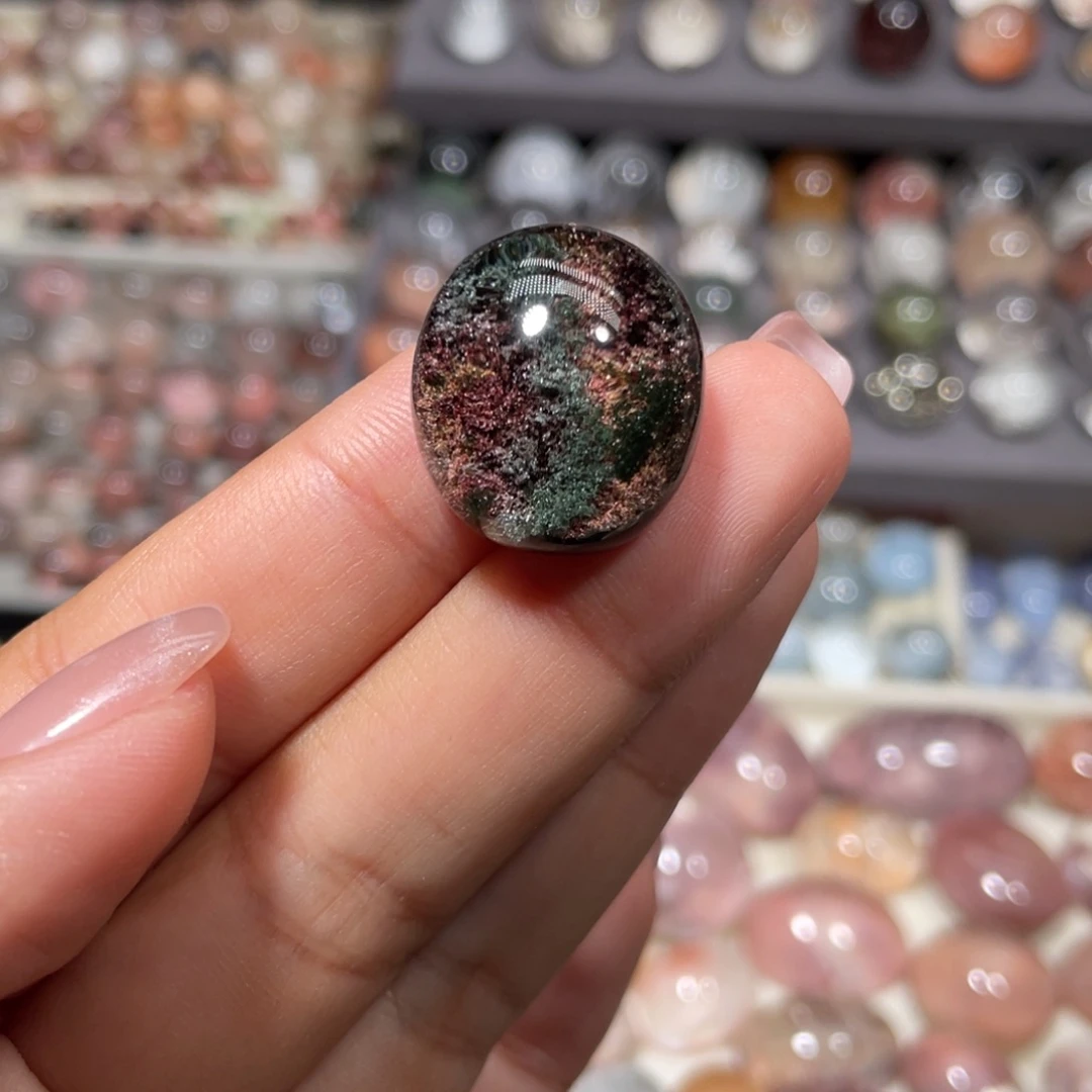 未镶嵌珠宝半成品水晶N**e幽灵蛋面