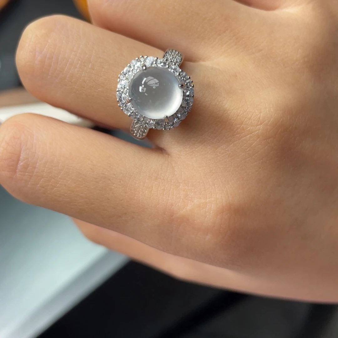 翡翠银S925镶嵌戒指