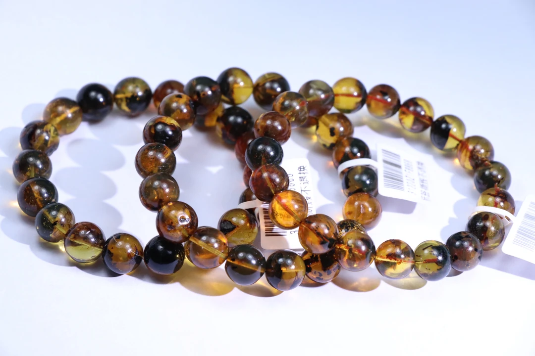 原矿无优化缅甸琥珀灵草珀单圈10mm左右多样性发一条坑裂介意慎拍