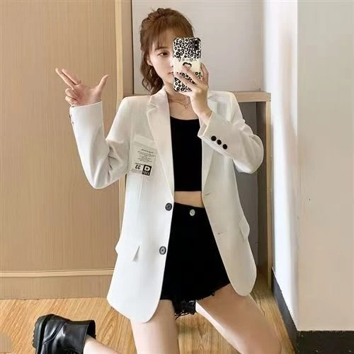#88006 西装外套女显瘦韩版半开领西服上衣（以直播间实物为准）