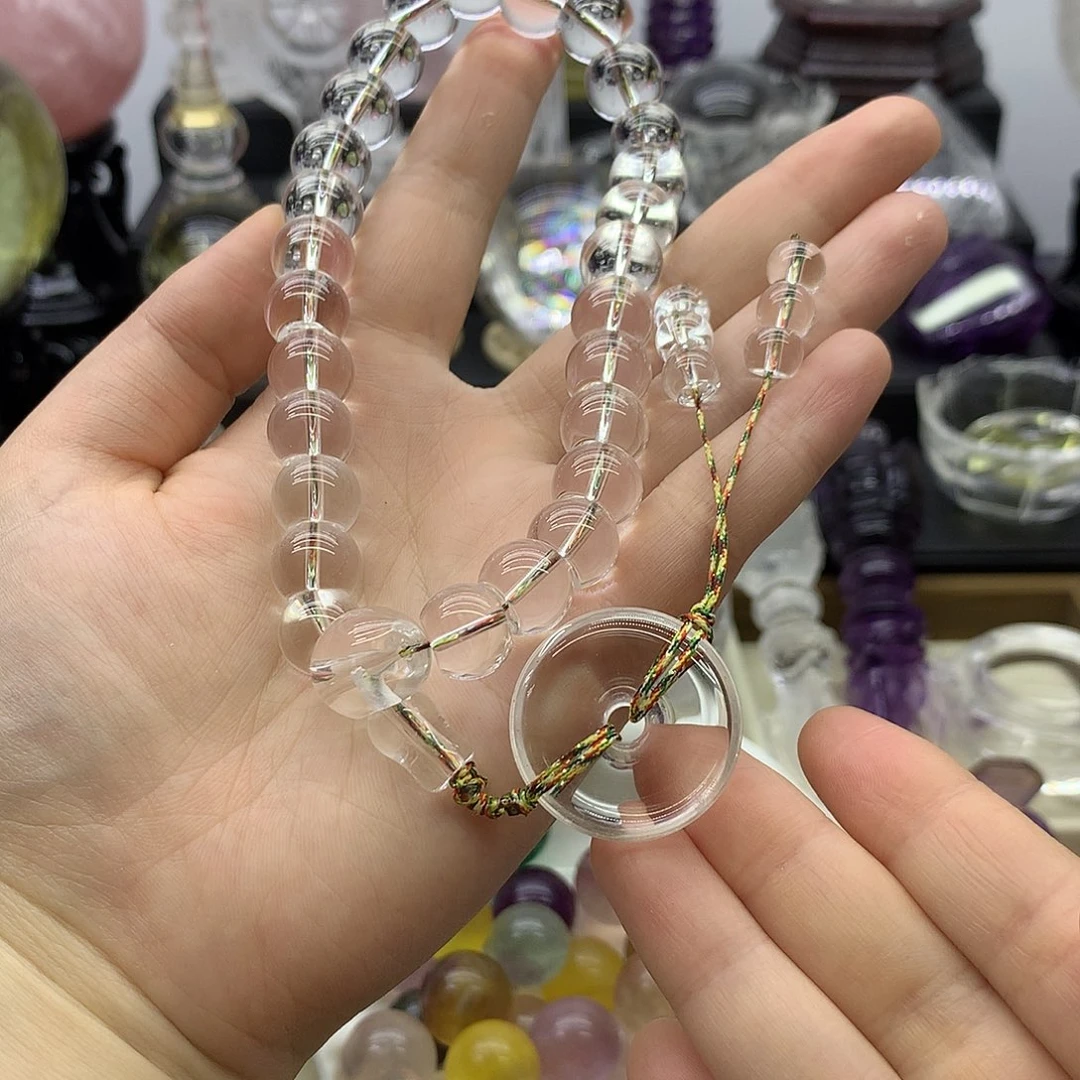 水晶珠宝半成品未镶嵌白水晶手持