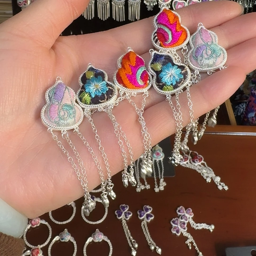 刺绣民族风刺绣耳环