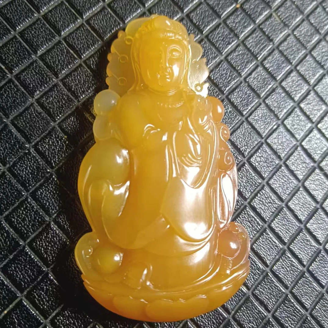 云南黄龙玉草皮料观音