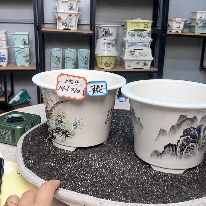 紫砂的花盆花盆里