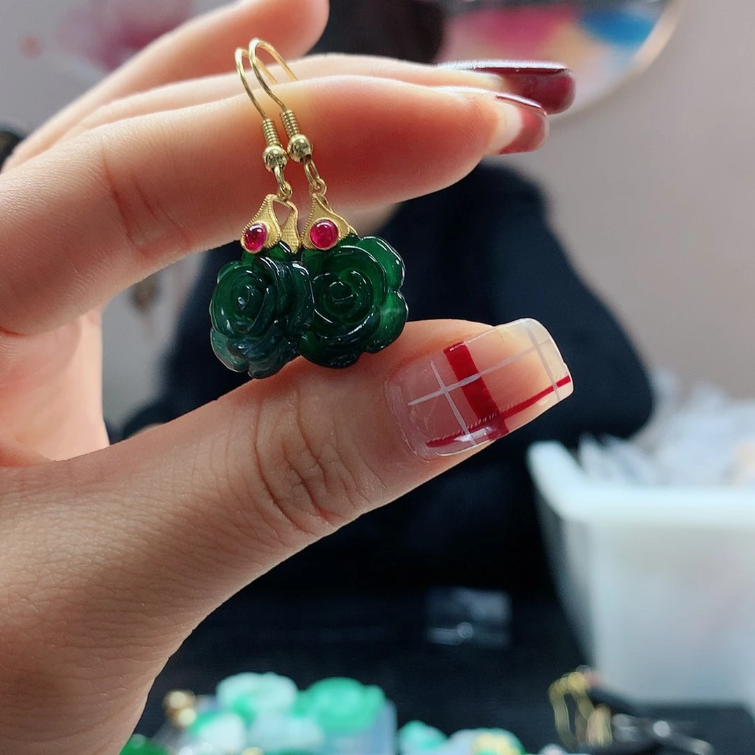 【闪购商品】翡翠耳饰未镶嵌，