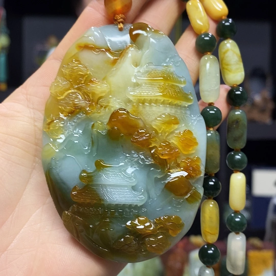 岫玉未镶嵌挂件吊坠