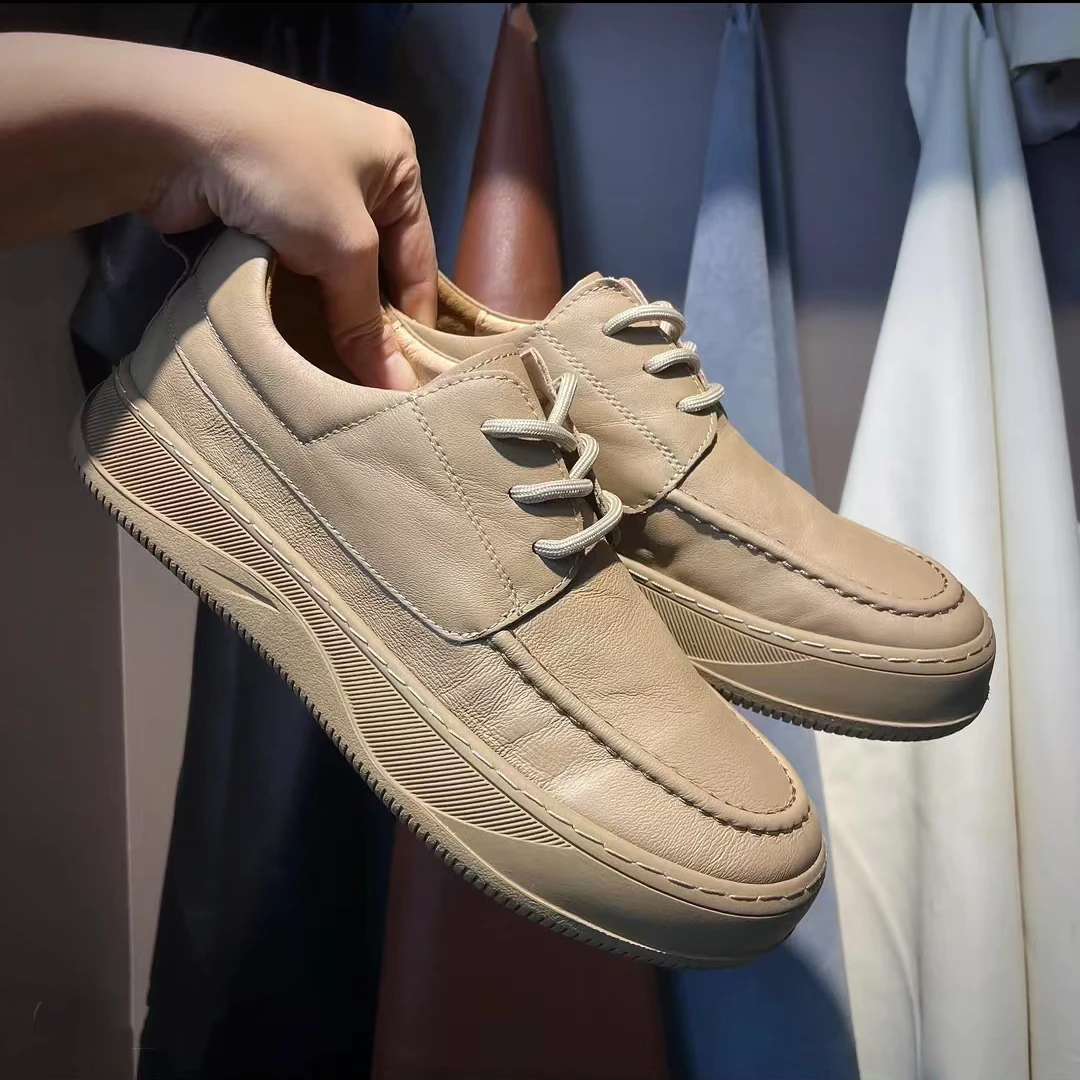 L-88032头层牛皮平跟纯色皮鞋时尚牛津鞋软底休闲鞋英伦风男鞋